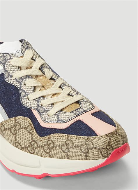 gucci gg rhyton sneakers pink|gucci rhyton sneakers beige.